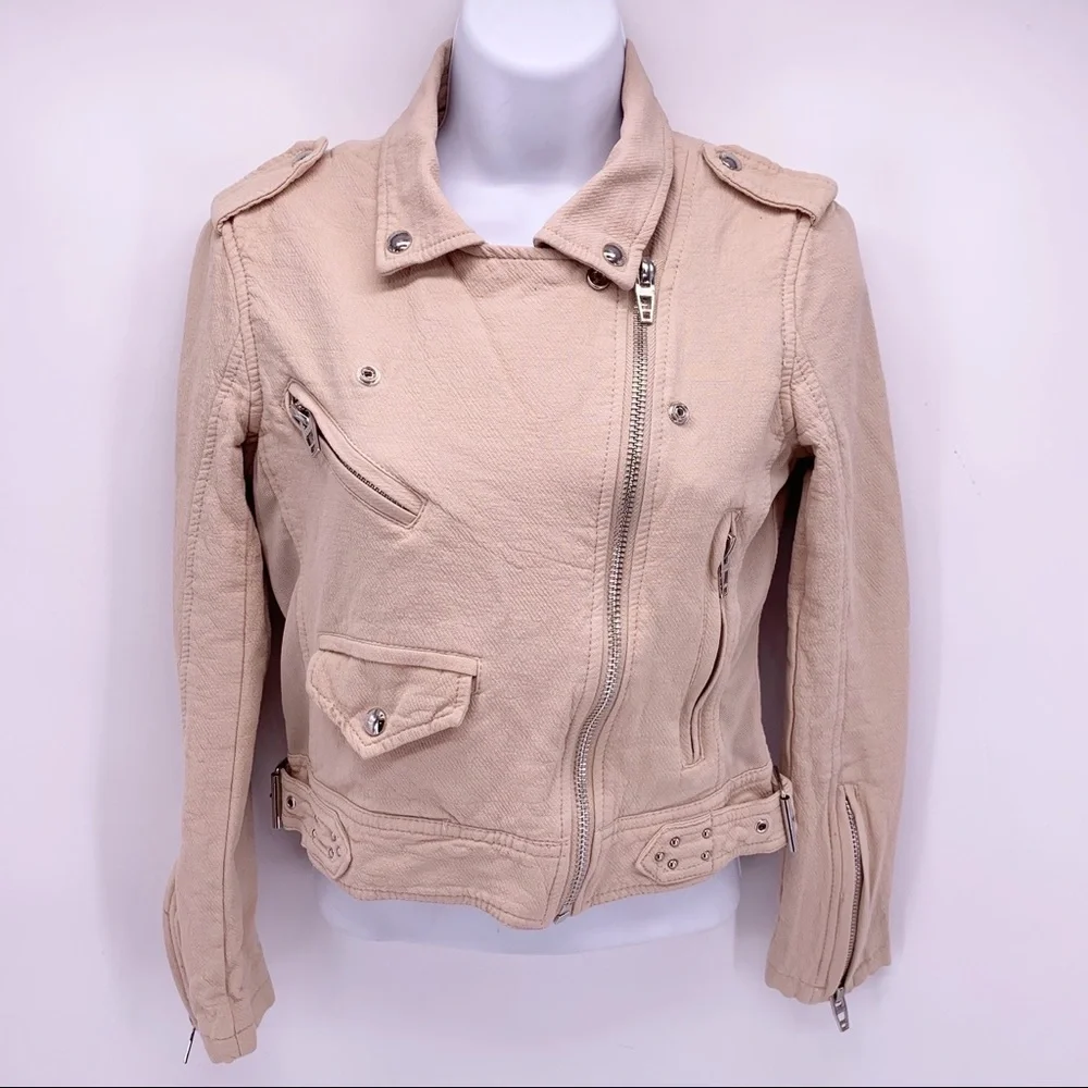 Blank NYC Tan Moto Jacket Size XS